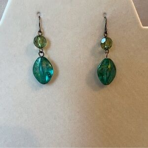 Green Drop Earrings